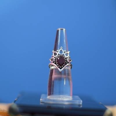 Granat Ring, 925 Sterling Silber Frauen Rock Boho Statement Mode-Stil Handmade.weihnachten Geschenk Ring von Ronakjaipursilver