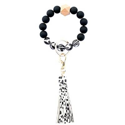 Armband Netter Schlüsselarmband für Frauen Wristlet Perlenschlüssel Silikonring SilKeychain Ketten Armbänder Freundschaftsarmband Mit Gravur 2 Stück (E, One Size) von Rpporm