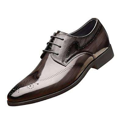 Rumity Anzugschuhe Herren Lederschuhe Business Klassischer Schnürschuhe Glattleder Derby Hochzeit Brogue Schuhe Schuhe Herren Business Lederschuhe Herren Schwarz von Rumity