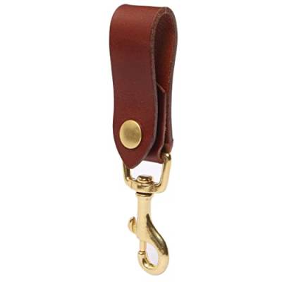 Ruth&Boaz Handmade Italian Vegetable Leather Key Chain with Solid Brass.Key Ring (F-Brown) von Ruth&Boaz