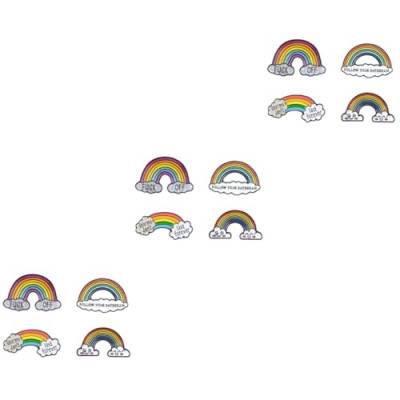 SAFIGLE 12 Stk Regenbogen Wolke Corsage Cartoon-kragen Hawaiianische Reversbrosche Tagesrucksäcke Für Männer Süße Nadel Spaß Broschen-abzeichen Legierungsmaterial Cartoon-tasche Kleidung von SAFIGLE