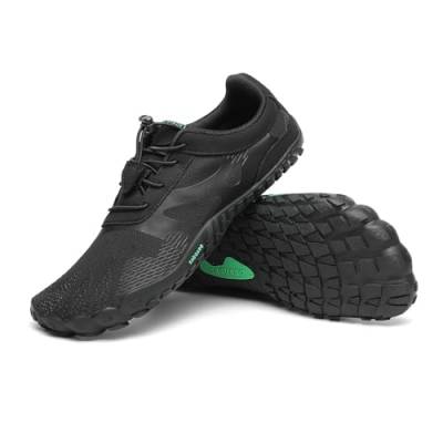 SAGUARO Barfußschuhe Damen Indoor Fitnessschuhe Weich Leicht Kletterschuhe Wander Strand Barfussschuhe Schnell Trocknend Walkingschuhe Sattes Schwarz Gr.39 von SAGUARO