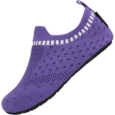 SAGUARO Jungen Hausschuhe Ultraleicht Atmungsaktiv Mesh Mädchen Pantoffeln rutschfeste Kleinkinder Unisex Freizeit Schuhe Baby Slippers, Violett 28/29 von SAGUARO