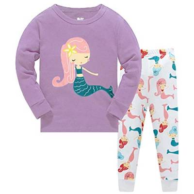 SAMGU Mädchen Schlafanzu Kinder Zweiteiliger Baumwolle Ärmel Eulen Langarm Pyjama Nachtwäsche T-Shirt und Hose für 3-8 Jahre Alt von SAMGU