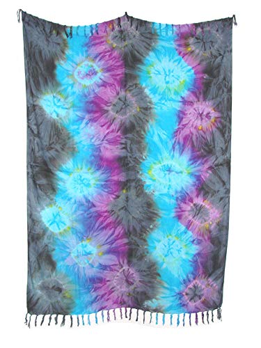 Sarong Pareo IV grau-hellblau-violett/große Auswahl schönste Farben/Wickelrock Strandtuch Sauna-Tuch Wickelkleid Schal Wickeltuch Bademode Freizeitmode Sommermode/aus 100% Viskose von SAWA