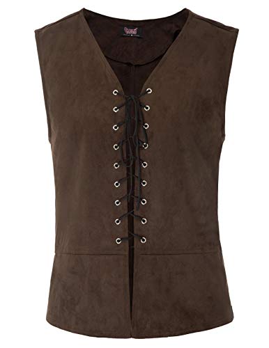 Scarlet Darkness Schnürweste Herren Renaissance Steampunk Gothik Weste - - Klein von SCARLET DARKNESS