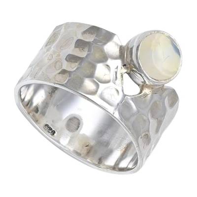 SILVERNROCK Opal Edelstein 925 Sterling Silber Bandring Herren- und Damenbandring Alle Größen Geschenkartikel Handgefertigter Schmuck ERG-134M_66 (21.0) von SILVERNROCK