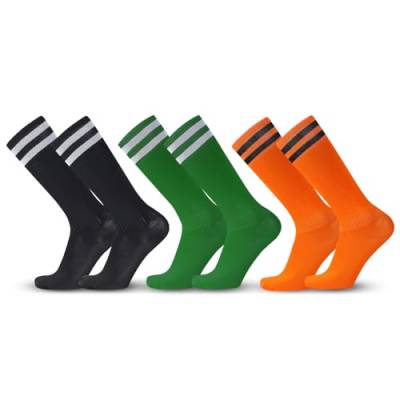 SKHAOVS 3 Paar Fußballsocken Kinder Kinder Jugend Fußballsocken, Sportsocken Trainingssocke Sockenstutzen, Stutzen Kinder Fußball, Fußball Socken Lang Kinder, for Fußball Training, Laufen (3 Paar) von SKHAOVS