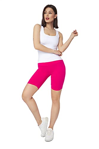 SOFTSAIL Leggings Damen Radlerhose Aus Baumwolle High Waist Bauchkontrolle Yoga Gym Sporthose Damen Kurz Figurformend Atmungsaktiv Elastisch Rosa 40 von SOFTSAIL