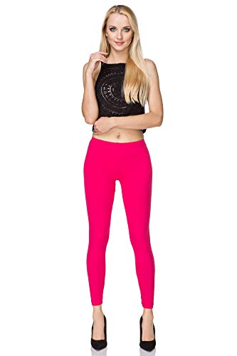 SOFTSAIL Leggings Damen Lang Baumwolle Jogginghose Sport-Leggings Mid Waist Alltagshose Mittlere Taille Elastischer Bund Figurformende Bekleidung für Frauen, Rose M von SOFTSAIL