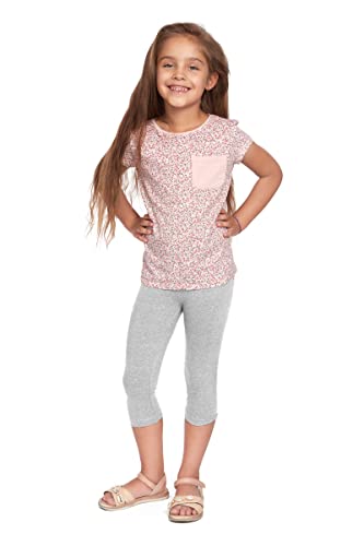 SOFTSAIL Leggings Mädchen 3/4 Capri Hose Aus Baumwolle Kinder Sporthose Tanzhose Atmungsaktiv Weich Elastisch Sport Aschgrau 3 Jahre von SOFTSAIL