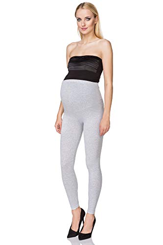 SOFTSAIL Umstandsleggings Leggings Für Damen Aus Baumwolle Schwangerschaft Umstandshose Umstandsmode Für Schwangere Umstandskleidung Mit High Waist, Aschfahl 38 von SOFTSAIL