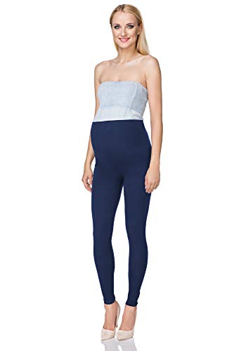 SOFTSAIL Umstandsleggings Leggings Für Damen Aus Baumwolle Schwangerschaft Umstandshose Umstandsmode Für Schwangere Umstandskleidung Mit High Waist, Marine 38 von SOFTSAIL