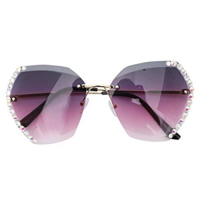 SOIMISS Übergroße Randlose Sonnenbrille Strass- Sonnenbrille Fashion Sonnenbrillen für Frauen Bling Sonnenbrillen für Frauen Strass- Sonnenbrillen Kristall von SOIMISS