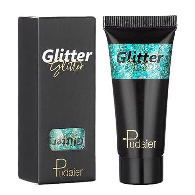 Glitzergel, Funkelnder holografischer, langlebiger, klobiger Glitzer, Gesichts-Glitzer-Make-up für Frauen und Mädchen, Haar-Glitzer für Körper, Gesichtshaare und Lippen, Gesichtsbemalung Soydan von SOYDAN