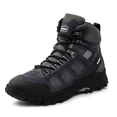 SUADEX Arbeitsschuhe Herren Sicherheitsschuhe Damen Winter Hoch Sicherheitsstiefel Arbeitsschutzschuhe Stahlkappenschuhe mit Stahlkappe, 44 EU Grau von SUADEX