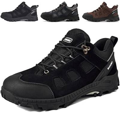 SUADEX Sicherheitsschuhe Arbeitsschuhe Herren Damen Leicht Arbeitsschutzschuhe Stahlkappenschuhe Atmungsaktiv mit Stahlkappe, Schwarz 37 EU von SUADEX