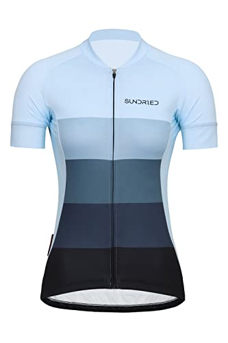 SUNDRIED Damen -Eisblau -Zyklus -Trikot Kurzärmel -Straßenrad -Top Ladies Mountain Bike -Hemd (EIS XXL) von SUNDRIED