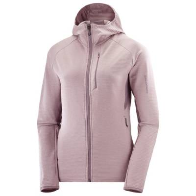 Salomon - Women's Essential Light Warm Full Zip Hoodie - Fleecejacke Gr M rosa von Salomon