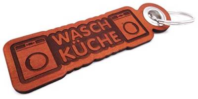 Samunshi® Leder Schlüsselanhänger mit Gravur Werkstatt Geschenke Made in Germany 12x2,8cm cognac braun/graviert von Samunshi