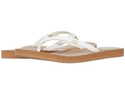 Sanuk Damen Yoga Joy Flipflop, Weiß/Braun, 40 EU von Sanuk