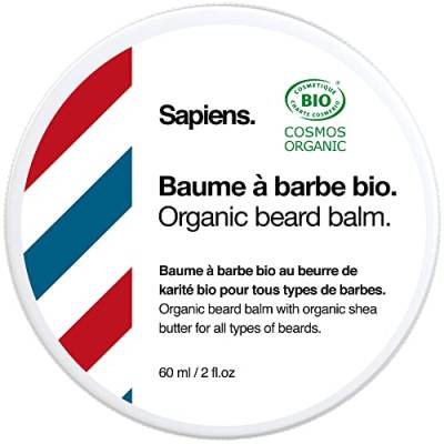 Sapiens Barbershop Bart Balsam Männer BIO - Natürliches & Bio Bartwachs mit Sheabutter und Rizinusöl Bio - Bartpflege für Herren - Spendet Feuchtigkeit und Struktur - Beard Balm Made in EU 60 ml x2 von Sapiens