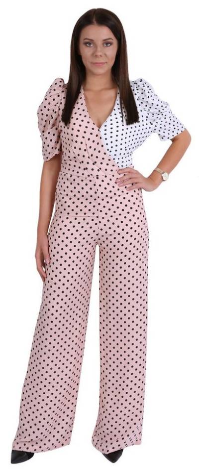 Sarcia.eu Overall Rosa-weißer Overall getupft Hosenanzug für Damen L von Sarcia.eu