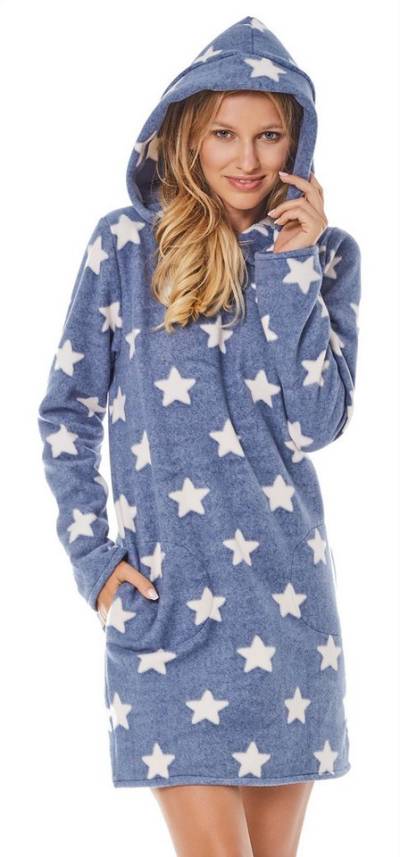 Sarcia.eu Schlafanzug Blaues kuscheliges Tunika mit Sternen Pigeon S von Sarcia.eu