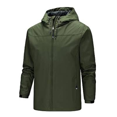 Saymany Regenjacke Herren,Outdoorjacke mit Kapuze Atmungsaktiv Wasserdicht Wetterfest Windbreaker Übergangsjacke Leicht Regenjacke Winddicht Windbreaker Funktionsjacke für Wandern Fahrrad Camping von Saymany