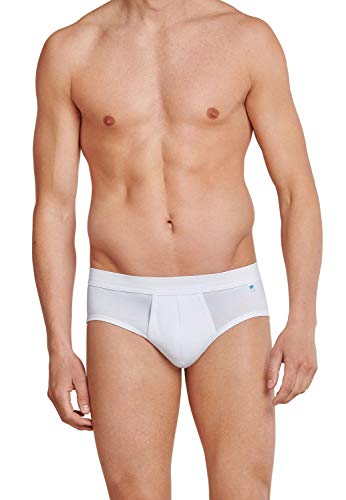 Schiesser Herren Slip Midi-Slip mit Eingriff Long Life Cotton - 172470, Größe Herren:6, Farbe:Weiss von Schiesser