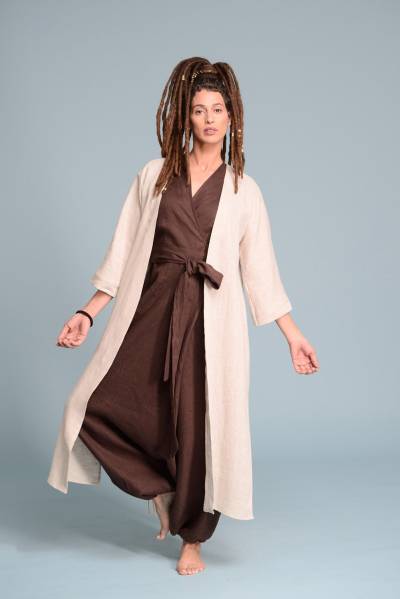 Varau Leichte Leinen Kimono Jacke, Damen Lagenlook Sommermantel, Lange Flachs Offene Front Strickjacke, Benutzerdefinierte Größe Kaftan, Plus von ShantimaShop