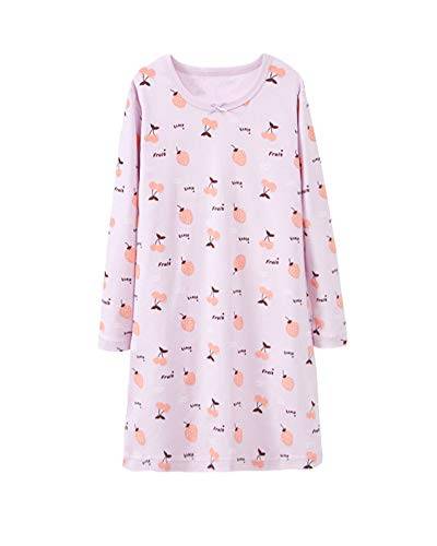 Drucken Nachthemd Mädchen Prinzessin Langarm Kinder Schlafanzüge Violett 110 von Shaoyao