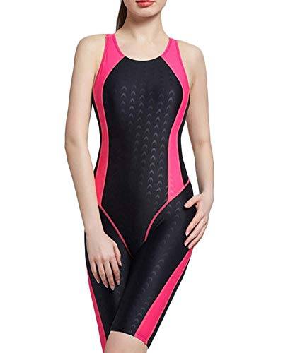 Shaoyao Bademode Damen Sport Siamesisch Badeanzüge Einteiler Badeanzug Mit Längerem Bein Schwimmanzug Schwarz Rose L von Shaoyao