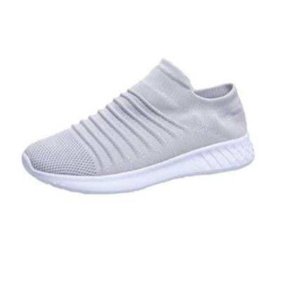 Shaoyao Damen Sneaker Atmungsaktive Turnschuhe Bequem Sportschuhe Slip On Jogging Fitness Schuhe Grau 39 von Shaoyao