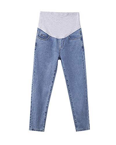 Shaoyao Damen Umstandshose Leggings Jeans Schwangerschafts Hose mit Bauchband Hellblau Etikett XL/EU 40 von Shaoyao