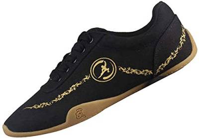 Shaoyao Unisex Kung Fu Schuhe Kampfsportschuhe Atmungsaktiver Komfort Chinesische Gummisohle Wushu Yoga Tai Chi Kampfkunst Schwarz 44 von Shaoyao