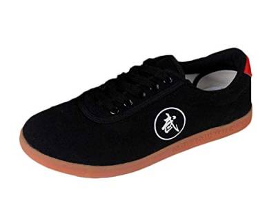 Shaoyao Unisex Kung Fu Tai Chi Atmungsaktiver Komfort Schuhe Kampfsportschuhe Üben Sport Segeltuchschuhe Schwarz 44 von Shaoyao