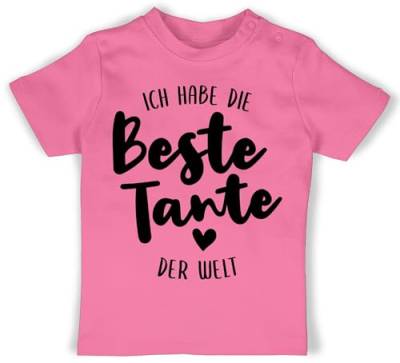 Baby T-Shirt Mädchen Jungen - Strampler & Junge - Ich Habe die Beste Tante der Welt schwarz - 18/24 Monate - Pink - t-Shirts für Jungs spruche lustige sprüche Bester t Shirts von Shirtracer