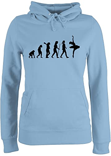 Pullover Damen Hoodie Frauen - Entwicklung und Outfit - Evolution Ballett - XS - Hellblau - Tanz Geschenk Ballerina Hoody tanzen Ballet Dance Geschenke tänzer balletttänzerin Tanzsport tänzerin von Shirtracer