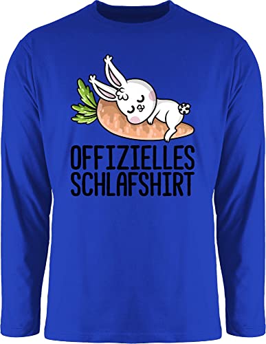 Langarmshirt Herren Langarm Shirt - Sprüche Statement - Offizielles Schlafshirt mit Hase schwarz - XXL - Royalblau - Statements schlafen Rundhals Aufschrift offizieller Schlaf Spruch von Shirtracer