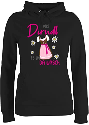 Pullover Damen Hoodie Frauen - Kompatibel mit Oktoberfest - MEI Dirndl is in da Wäsch - L - Schwarz - Tracht Mein ist der wäsche trachte Trachten+Pullover+Damen October fest Women Edelweiss von Shirtracer