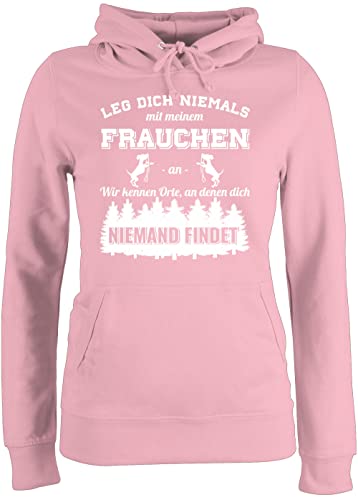 Pullover Damen Hoodie Frauen - für - Leg Dich Niemals mit Meinem Frauchen an Hundebesizterin Hundebesitzer Geschenk Hundespruch Lustige Hunde - XXL - Hellrosa - Nicht damensweatshit tiermotiv Hund von Shirtracer