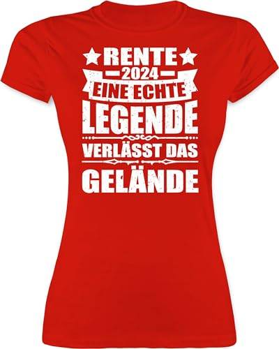 Shirt Damen - Ruhestand & Geschenk Rentnerin - Rente 2024 eine echte Legende verlässt das Gelände - XXL - Rot - Geschenke zum Frauen witzige t-Shirts für die in gehen Abschied arbeitskollegin von Shirtracer