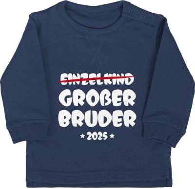 Shirtracer Baby Pullover Jungen Mädchen - Einzelkind Großer Bruder 2025-12/18 Monate - Navy Blau - Sweater Big bro Schwangerschaft verkünden Langarm großen brüder 2024 Sweatshirt große grossen Pulis von Shirtracer