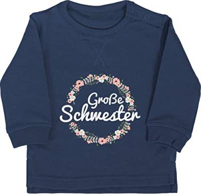 Baby Pullover Jungen Mädchen - Große Schwester I Geschenk - 12/18 Monate - Navy Blau - big sister 2024 grose schwestern sweatshirt grosse geschenke sis für großer groesse geschwister großes von Shirtracer