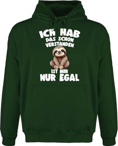 Shirtracer Hoodie Herren Pullover Männer - Ich hab das Schon verstanden ist Mir nur egal Lustiger Spruch Faultier - 3XL - Dunkelgrün - lustige sprüche Pulli Habe Kapuzenpullover von Shirtracer