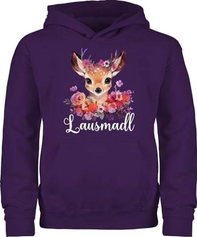 Kinder Hoodie Jungen Mädchen - Kompatibel mit Oktoberfest Trachtenshirt - Lausmadl Lausmadel Lausdrindl Lausmädchen - 116 (5/6 Jahre) - Lila - Oktober fest Tracht oktoberfestbekleidung von Shirtracer