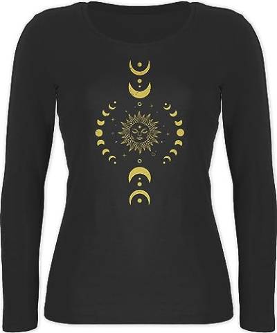 Langarmshirt Damen - Yoga Namaste Mandala Chakra - M - Schwarz - Langarm Shirt Yoga-Langarmshirt Joga Shirts Tshirt spirituell Meditation Fans Alles für Geschenke von Shirtracer