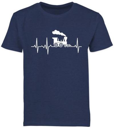 Shirtracer T-Shirt Dampflok Herzschlag weiß - Kinder Fahrzeuge - Jungen Kinder T-Shirt Traktor Bagger und Co. von Shirtracer