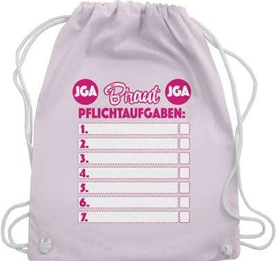 Turnbeutel Rucksack - Junggesellenabschied Frauen - JGA Braut Pflichtaufgaben - Unisize - Pastell Rosa - turn beutel jungesellinnenabschied frau outfit junggesellinnenabschied sportsack von Shirtracer